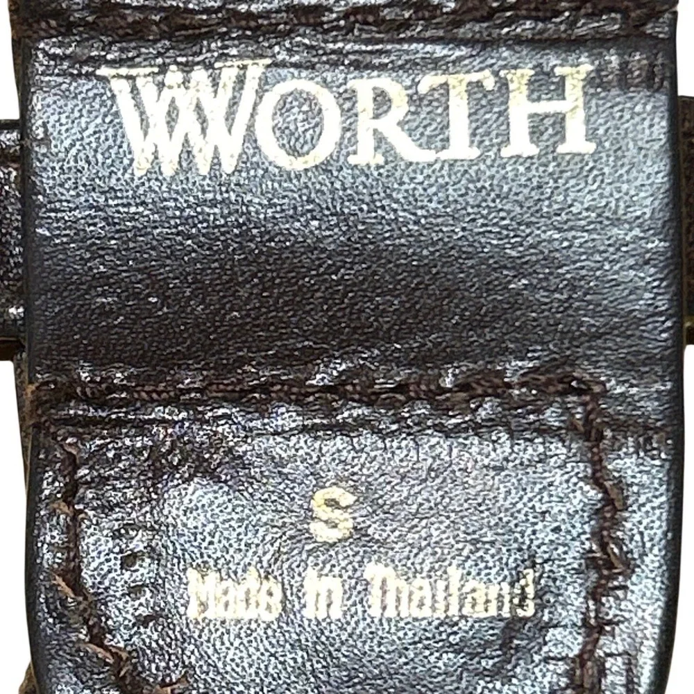 Worth Braided Leather Belt Dark Brown 1.5